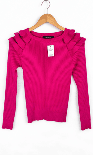 SWEATER FUCSIA + VOLADOS MARKOVA (M)