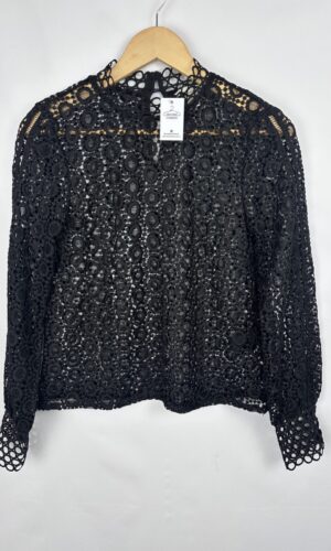 BLUSA DE ENCAJE NEGRA H&M (S)