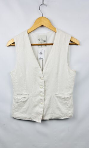 CHALECO DE LINO BLANCO GUSMAN (S)