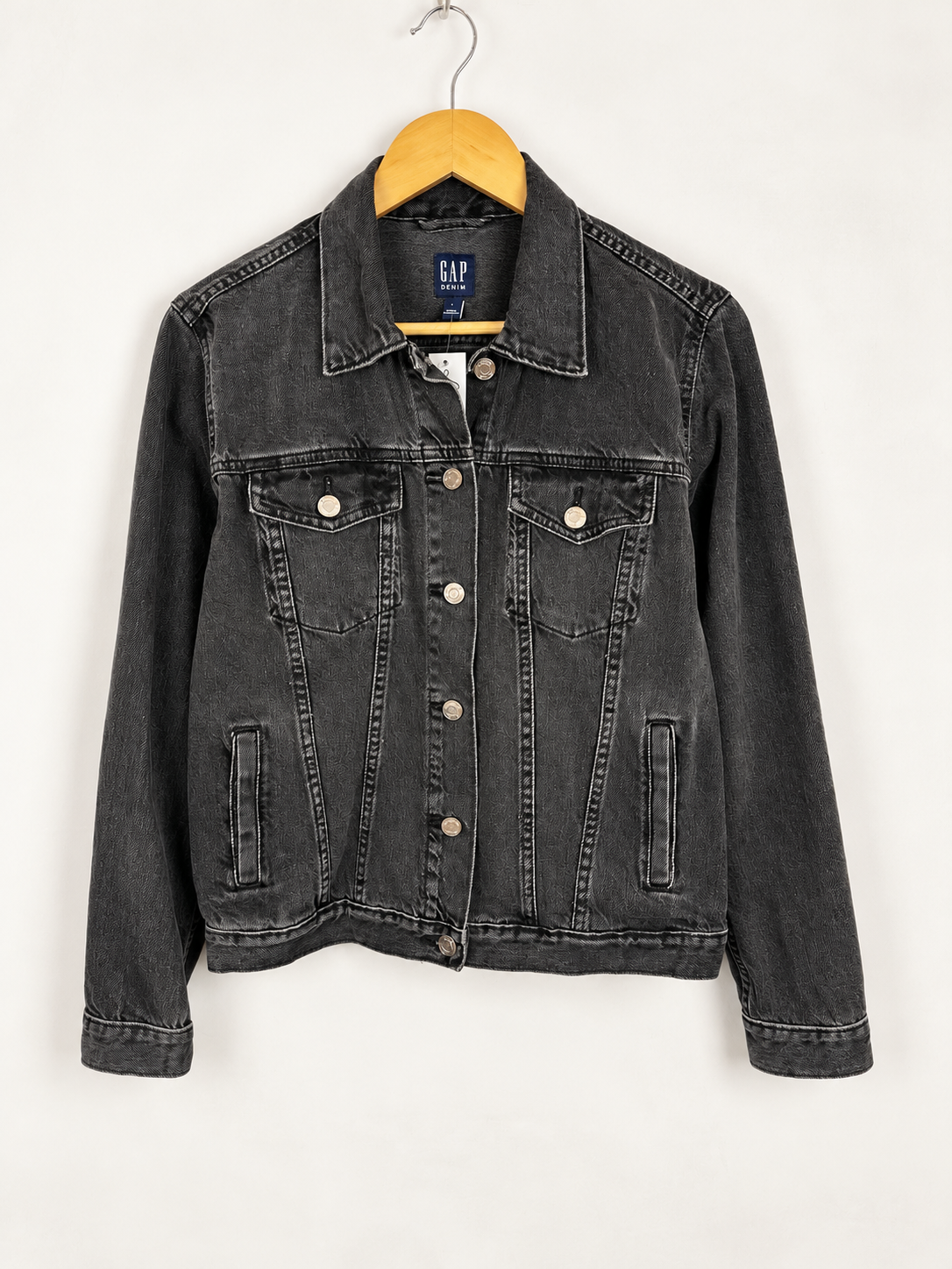 CAMPERA DE JEAN NEGRA GAP (L)