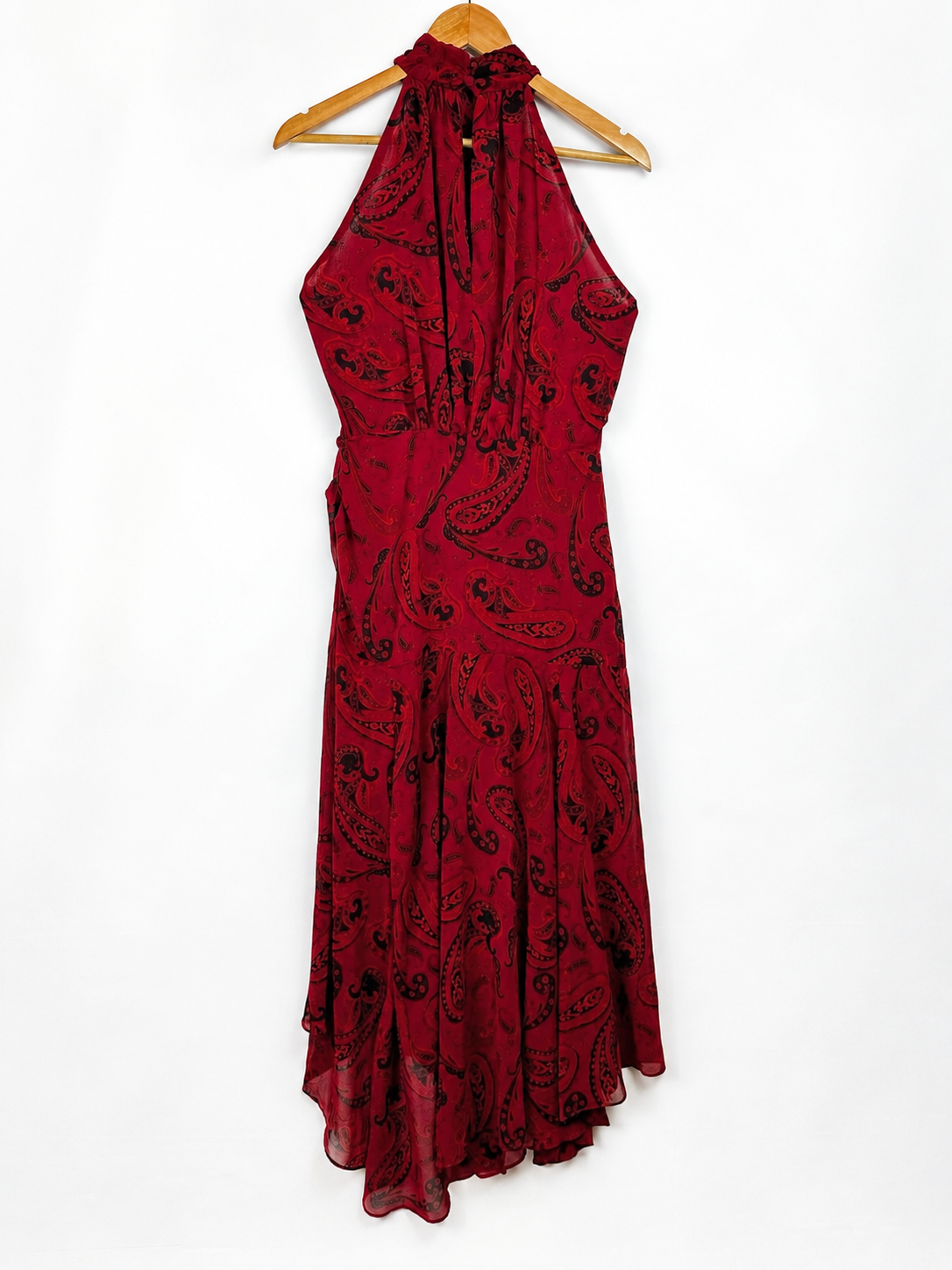 VESTIDO BORDO + ESTAMPA MANGO (M) - Imagen 3