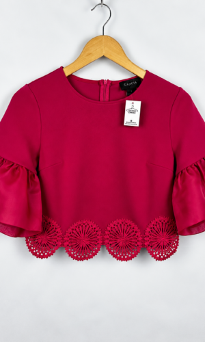 BLUSA FUCSIA + DETALLE BORDADO GRACIA (S)
