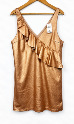VESTIDO ZARA METALIZADO ROSA (L)