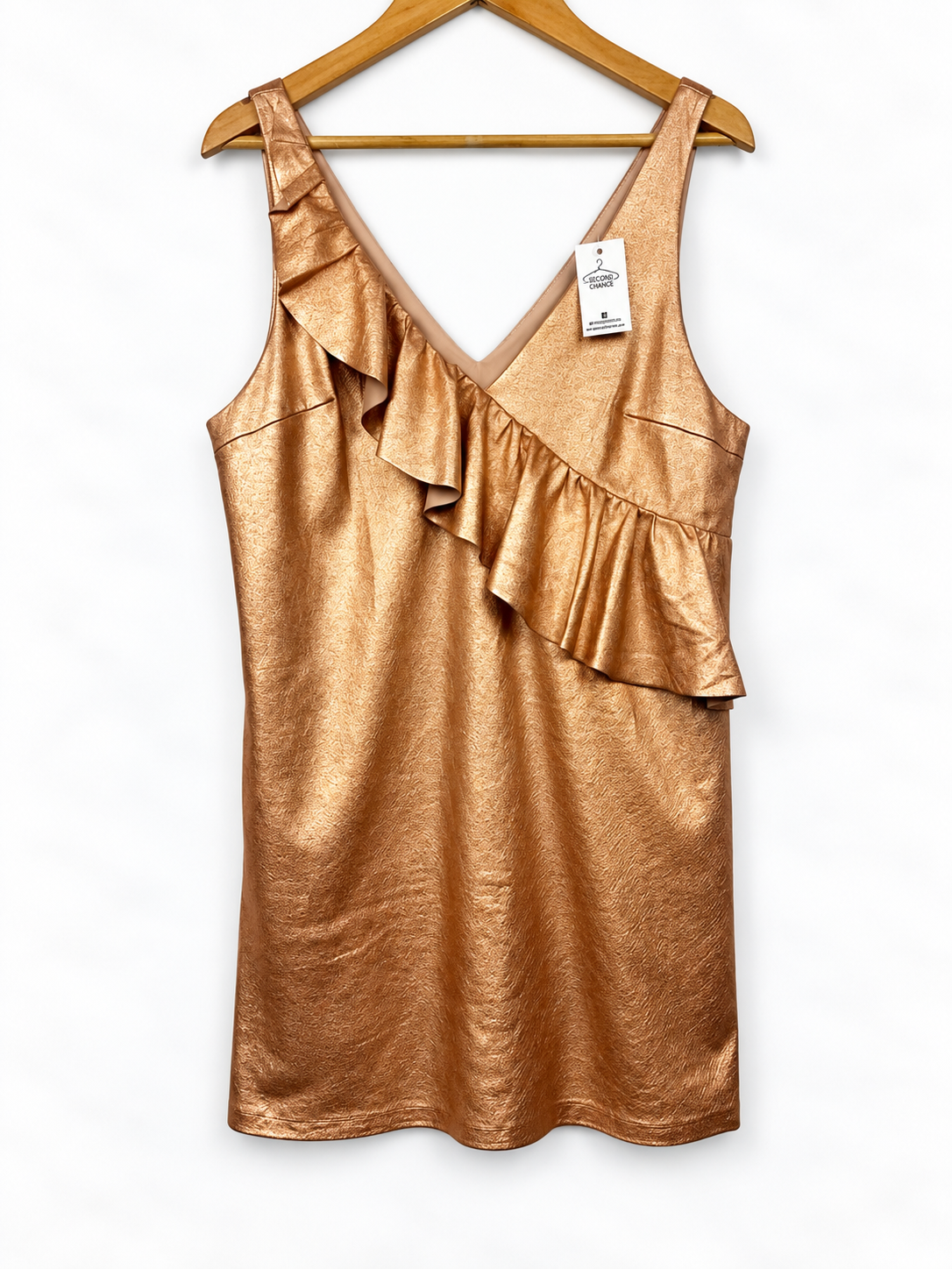 VESTIDO ZARA METALIZADO ROSA (L)