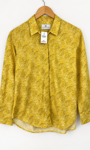 CAMISA ESTAMPADA AMARILLA PAULA (S)