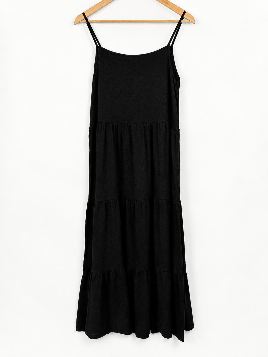VESTIDO LARGO NUEVO NEGRO CON TIRITAS GAP (L) - Imagen 3