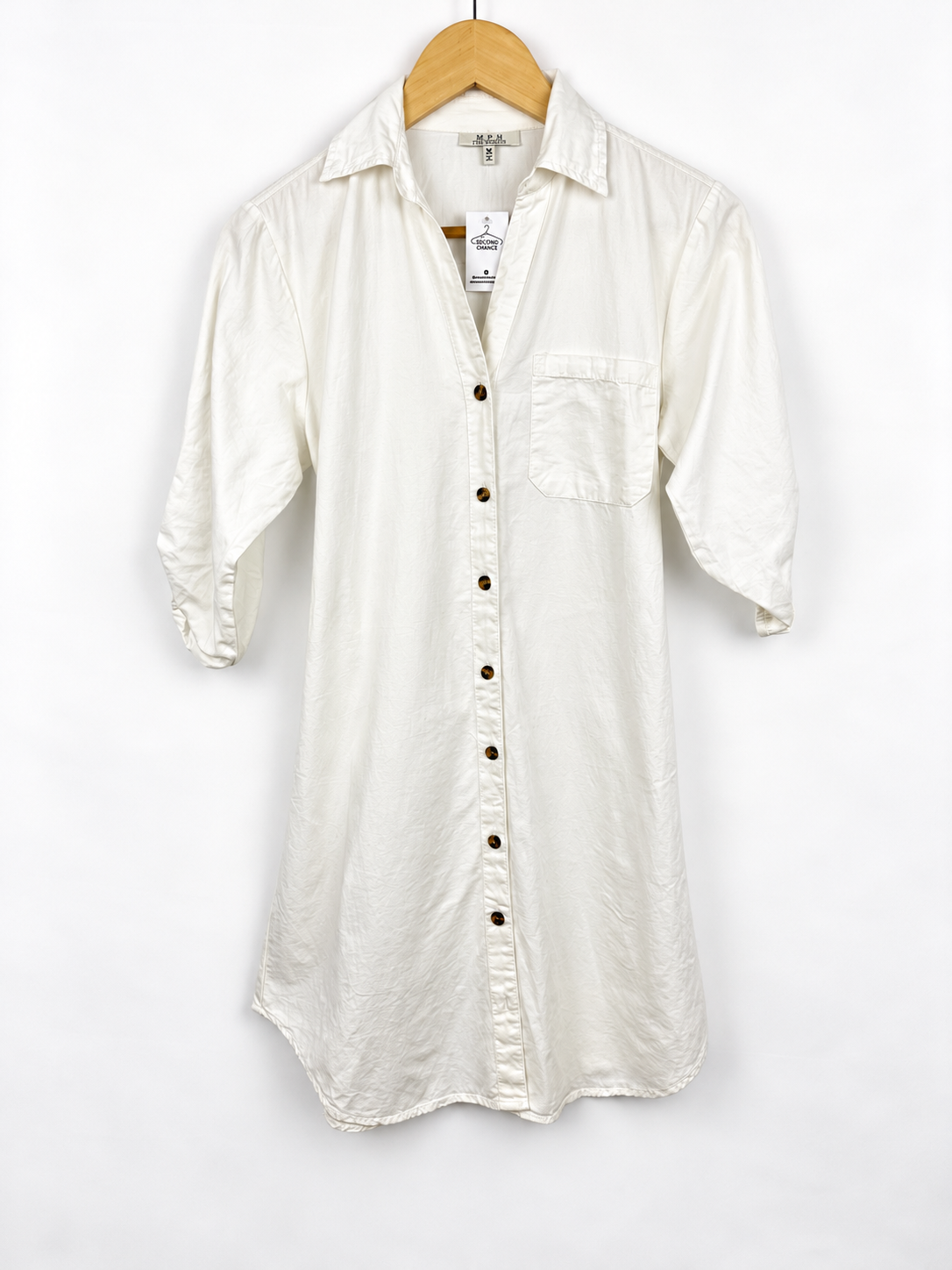 VESTIDO CAMISERO BLANCO M P H COLLECTION (M)