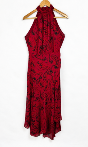 VESTIDO BORDO + ESTAMPA MANGO (M)