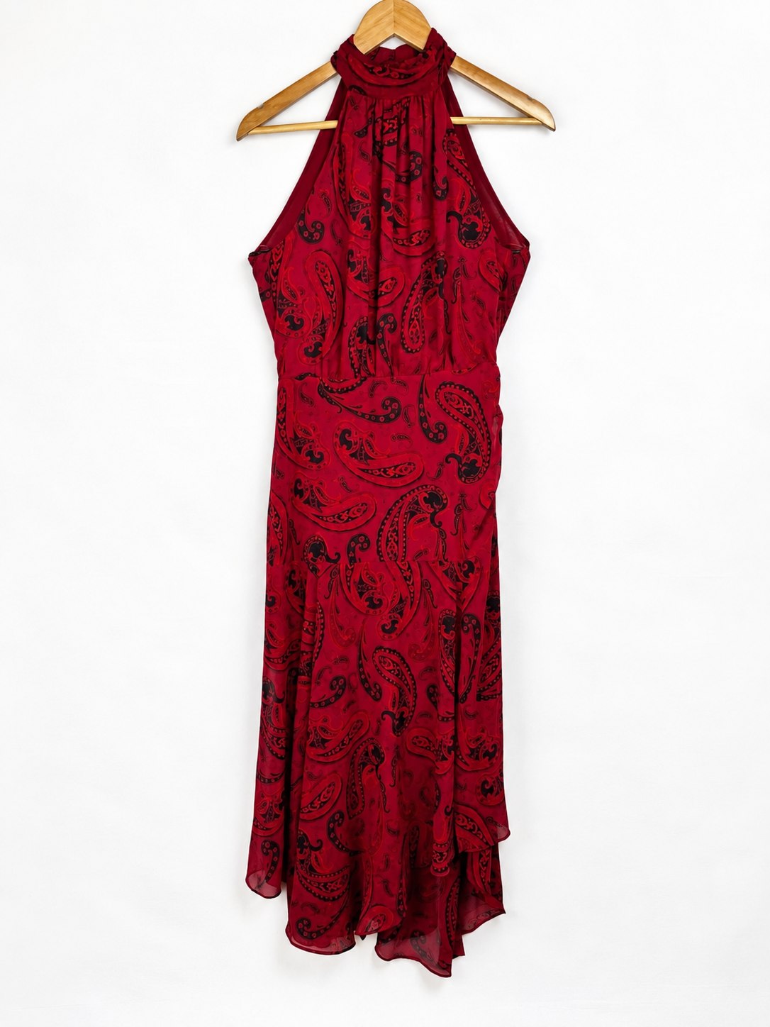 VESTIDO BORDO + ESTAMPA MANGO (M)