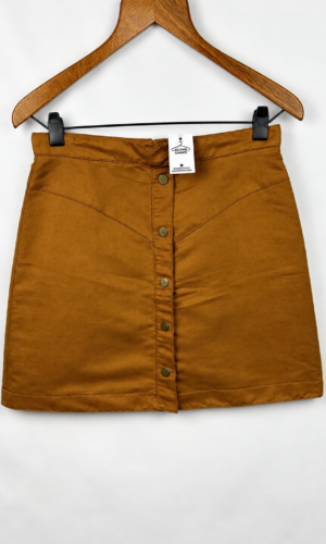 POLLERA DE GAMUZA MOSTAZA H & M (M)
