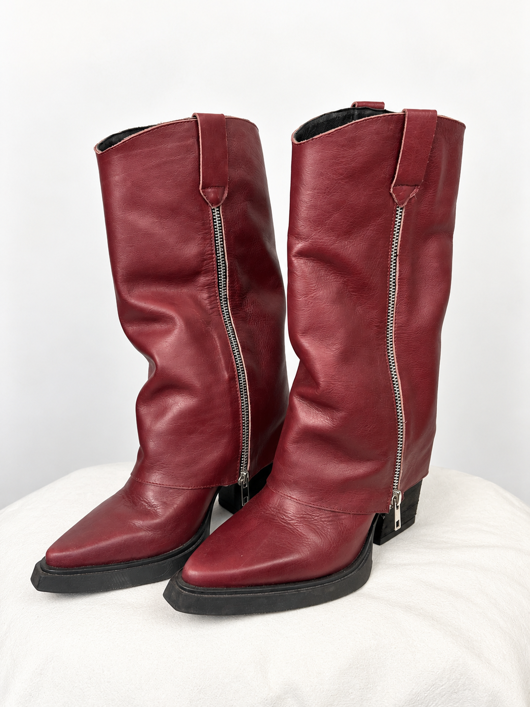 BOTAS BORDO 100% CUERO SIN MARCA (38) - Imagen 2