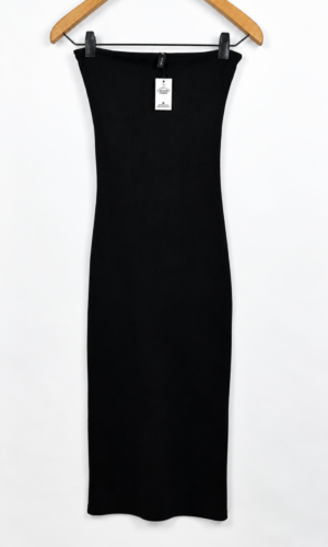 VESTIDO LARGO STRAPLES 47 STREET NEGRO (S)