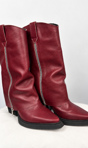 BOTAS BORDO 100% CUERO SIN MARCA (38)