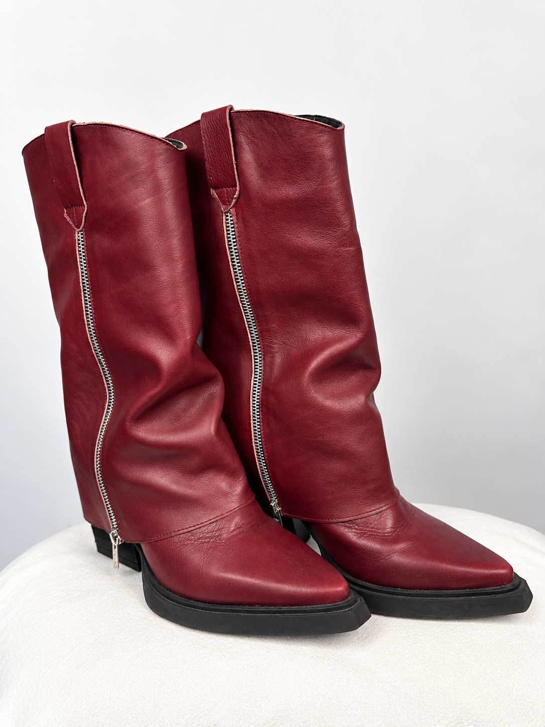 BOTAS BORDO 100% CUERO SIN MARCA (38)