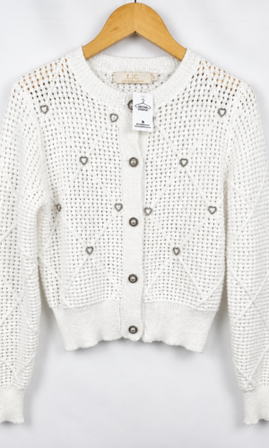 SAQUITO DE LANA BLANCO CON STRASS CORAZON LIZETTE COLLECTION (S)