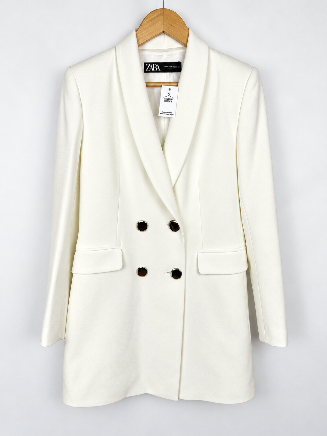 BLAZER SASTRERO BLANCO ZARA (M)