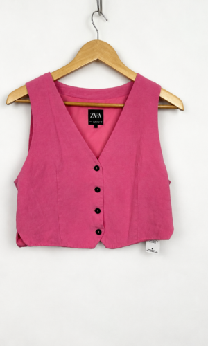 CHALECO DE LINO ZARA ROSA (M)