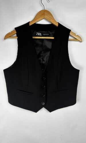 CHALECO SASTRERO NEGRO ZARA (M)