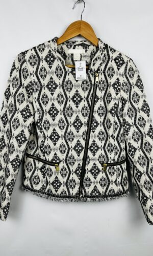 CHAQUETA DE PAÑO ESTAMPADA H & M (S)