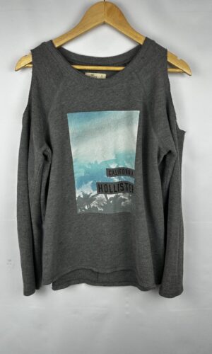 BUZO GRIS HOLLISTER HOMBROS DESCUBIERTOS (S)