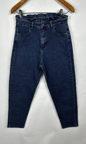 JEAN AZUL CON CINTURA FRUNCE BAGGI VITAMINA (M)